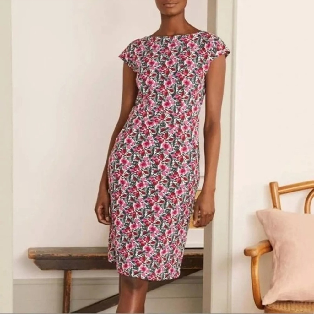 Boden Florrie Floral Jersey Dress Pink Safari 14